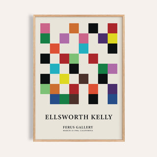 Posters for Office framed minimalist print of colourful squares grid with text