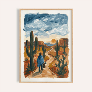 Sunset Cactus Poster Print