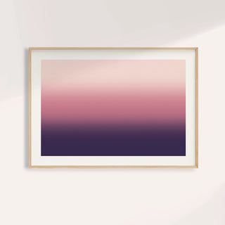 Mauve print with soft horizontal fields of blush, mauve and deep plum