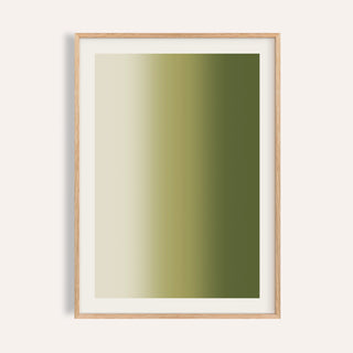 Olive green abstract wall art with soft fields of cream, olive and moss green