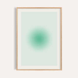 Mint print with a soft mint green orb on a pale mint background