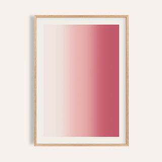Blush pink wall art with soft vertical fields of shell white, blush and rose