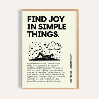 Framed inspirational art wall with silhouette of person lying on grass and black text on cream