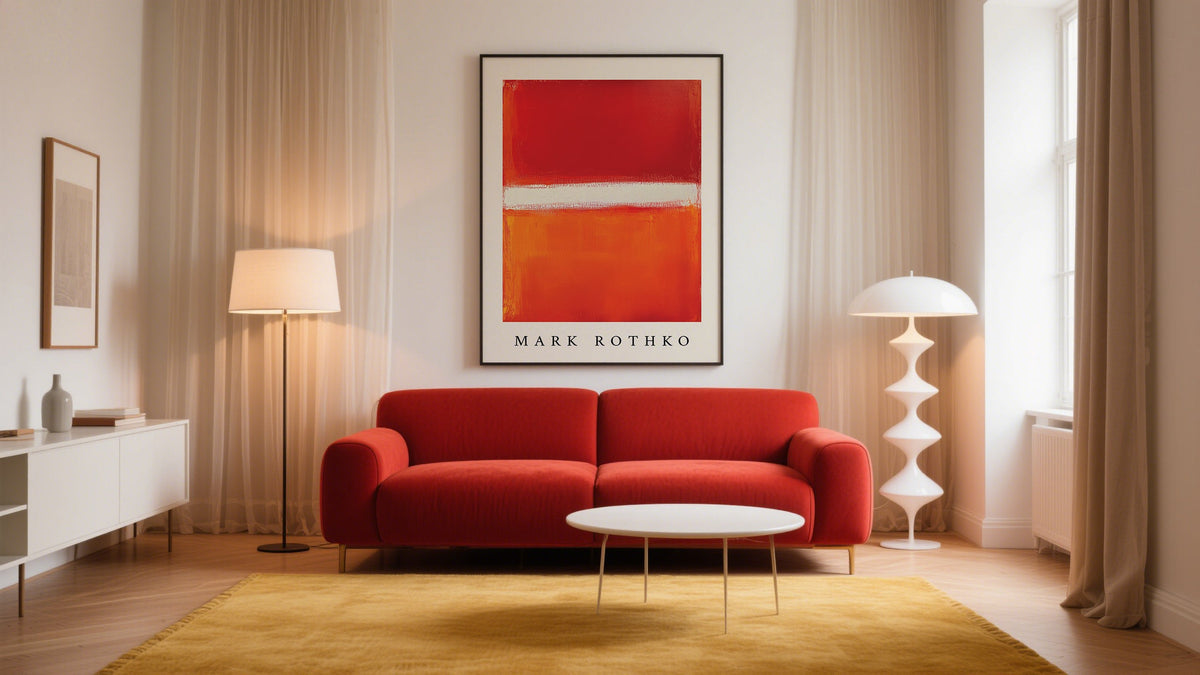 Arte de pared rojo para la sala de estar: agrega energía, calidez y personalidad a tu espacio