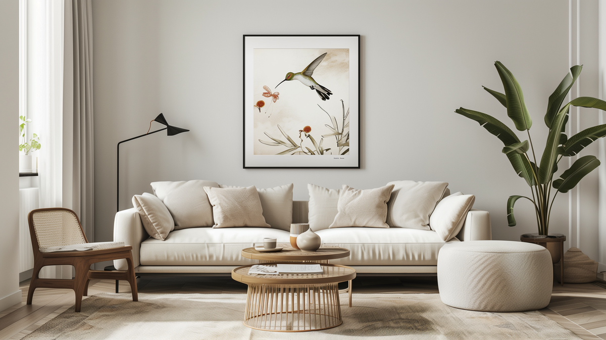 Vintage-Kolibri-Druck