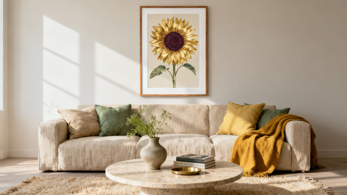 Arte mural de girasoles: belleza radiante para cada hogar