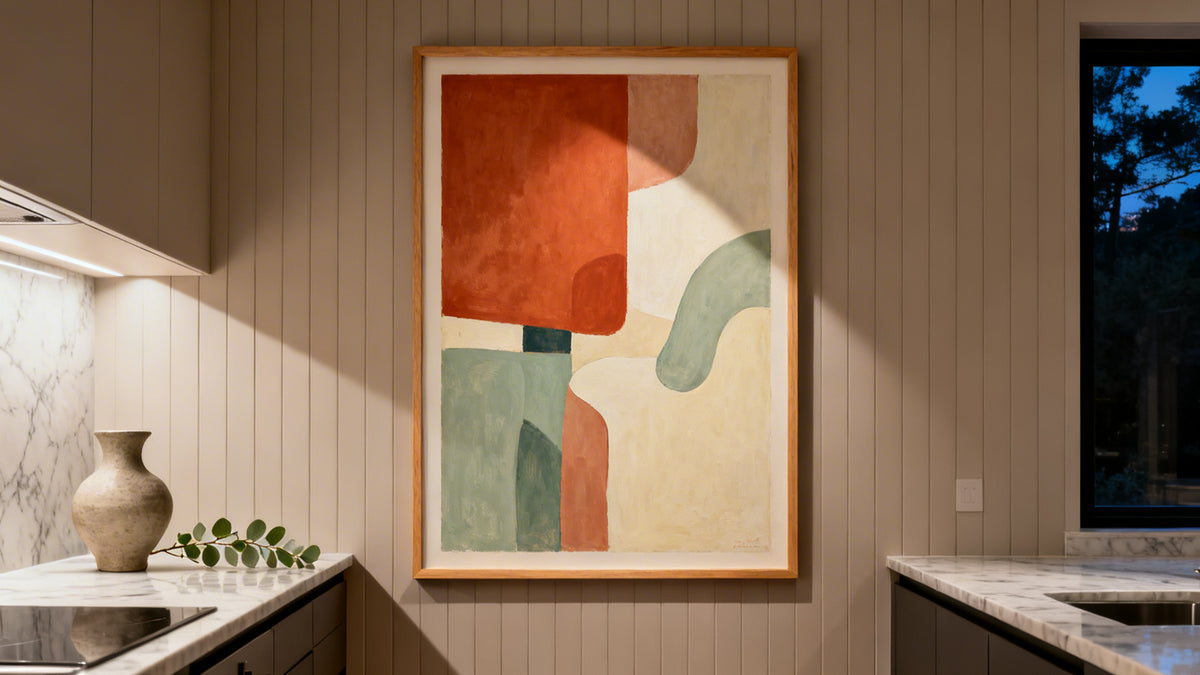 Art de cuisine abstrait : transformez votre espace de cuisson avec une décoration murale moderne