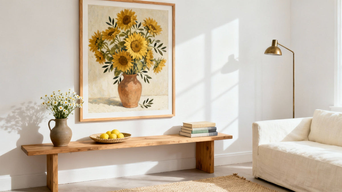 Gerahmtes Sonnenblumen-Wandbild
