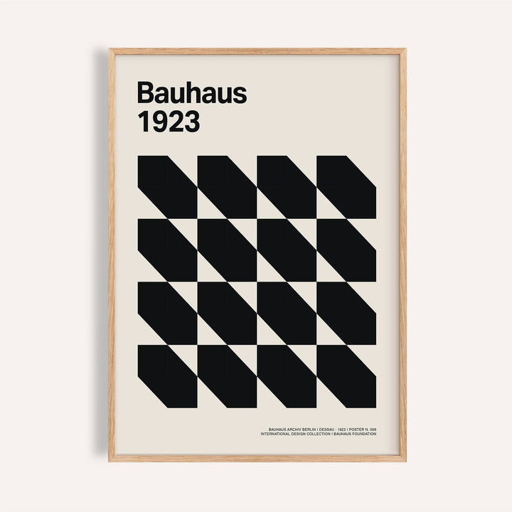 Framed close-up of Corporate Office Artwork with black geometric shapes in a minimalist style
