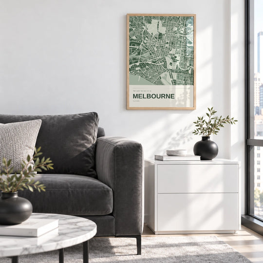 Farbiger Stadtplan von Melbourne