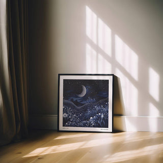 Matte paper print showcasing magical art with the moon scene