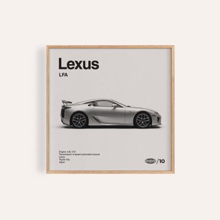 Japanese Supercar Poster side view of grey and black sports car for wall art