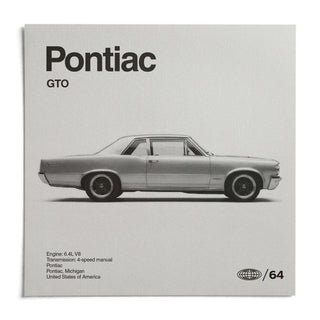 1960s Muscle Car Wall Art, shown as an unframed paper print on a plain white background