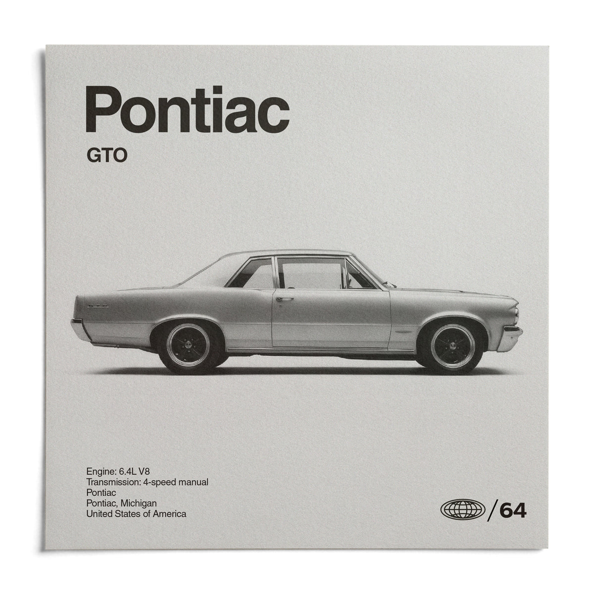 1960s Muscle Car Wall Art, shown as an unframed paper print on a plain white background