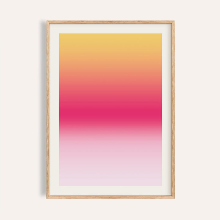 Fuchsia wall art fading from golden yellow into a vivid fuchsia band