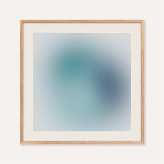 Navy wall art with soft drifting clouds of navy, teal and sea green