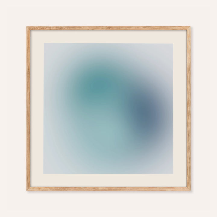 Navy wall art with soft drifting clouds of navy, teal and sea green