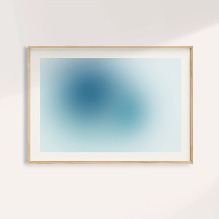 Turquoise wall art with soft clouds of teal, turquoise and pale aqua