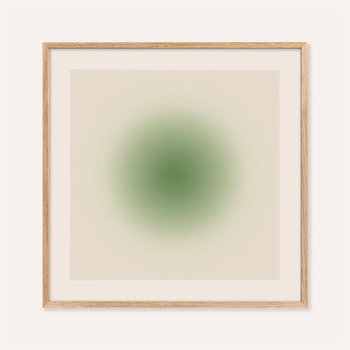 Sage wall art with a soft sage green orb on a warm cream square