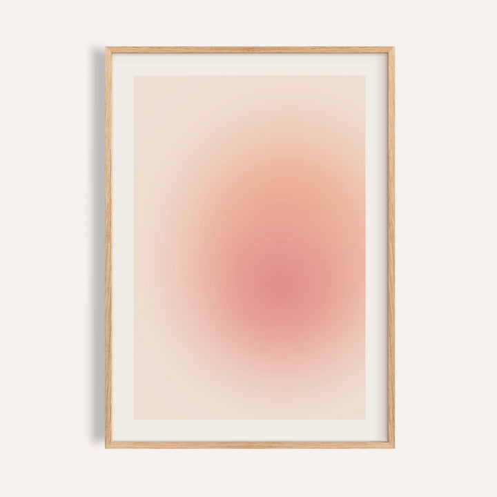 Peach print with soft clouds of peach, apricot and rose on warm cream
