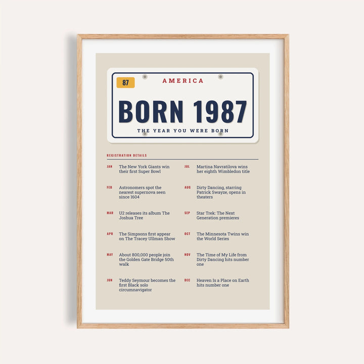 1987 License Plate Print