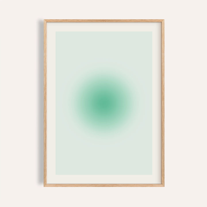 Mint print with a soft mint green orb on a pale mint background