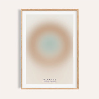 Sand and sage aura print shown on a plain warm wall