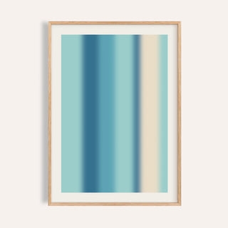 Abstract stripe print with soft vertical stripes of aqua, teal and sand