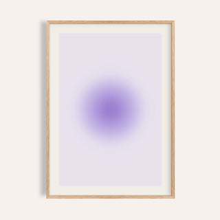Lilac wall art with a soft lilac purple orb on a pale lilac sheet