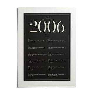 2006 Black Birthday Print, shown as an unframed paper print on a plain white background