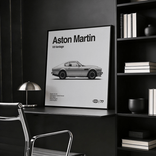 Classic British Muscle Coupe Poster with gray background, perfect for office decor