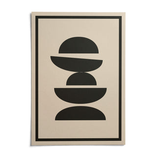 Black and Cream Wall Art, shown as an unframed paper print on a plain white background