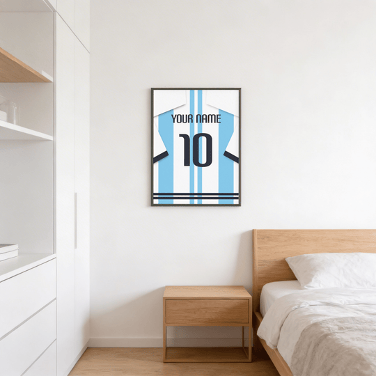 Custom Football Shirt – Light Blue and White Stripes