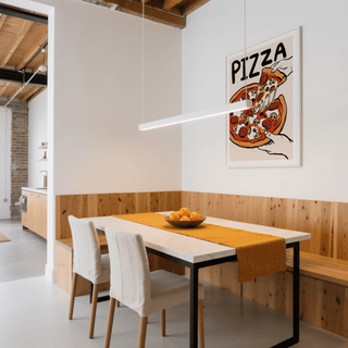 Pizza Art Print featuring red, orange, and white for playroom