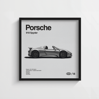 Graphic silver sports car side profile print with black wheels for fan space