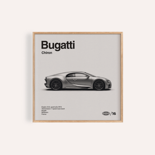 Modern Hypercar Poster side view of a sleek grey sports car in profile for stylish wall art