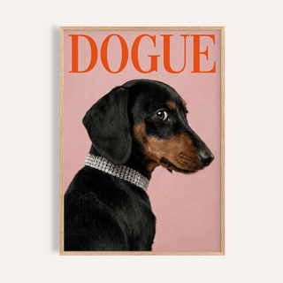 Stylish Pet Wall Art for living room, featuring pink, black, brown, red, poster