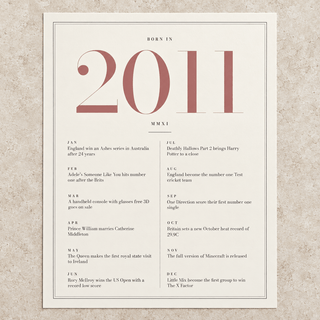Close view of the pretty 2011 print with twelve monthly moments on matte paper