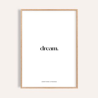 Personalised Quote Poster framed close-up with black minimalist text on white background