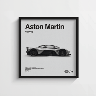 Graphic style Track Hypercar Poster in dark tones for study or lounge