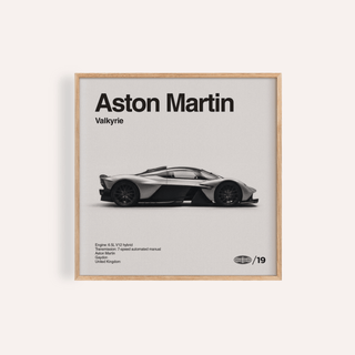 Track Hypercar Poster showing side view of a sports car in black and grey tones