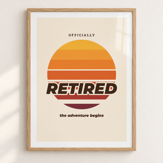Close view of the striped orange sunset print showing the fine print detail