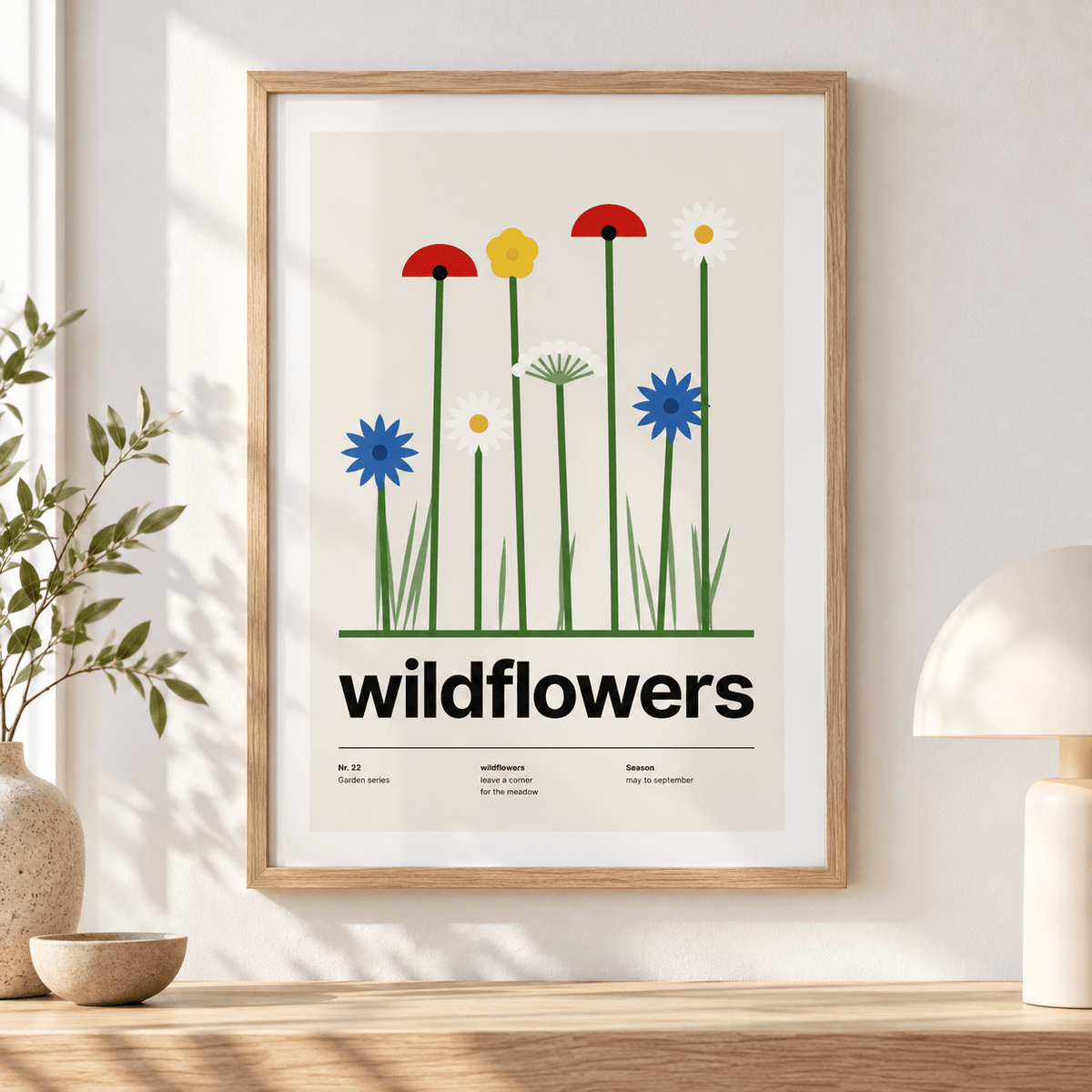 Close view of the meadow of cornflowers poppies and daisies showing the fine print detail