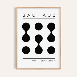 Black White Geometric Art framed print close-up with abstract black shapes in a minimalist style