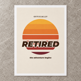 Close view of the officially retired sunset print on smooth matte paper