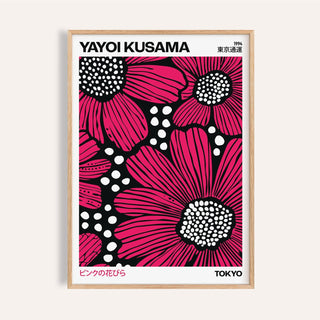 Pink Posters framed print close-up of red daisies in pop-art style with black and white details