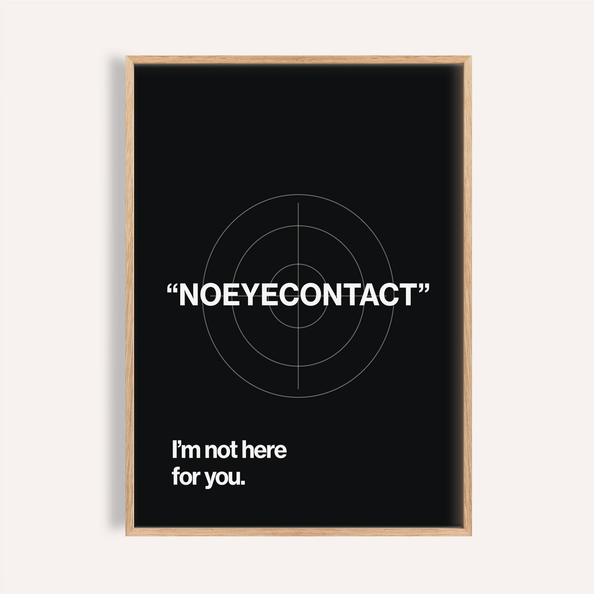 Framed print close-up of Gym Art with white typographic phrase on black background