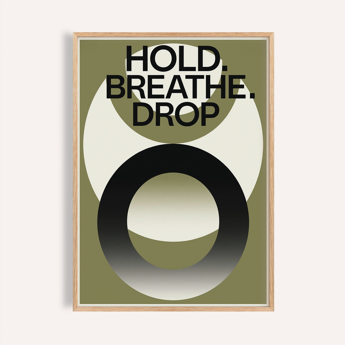 Framed Close-up of Home Gym Wall Art with typographic abstract design in green and black colours