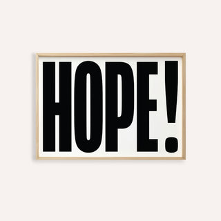 Motivational Work Posters with bold black HOPE typography centred in minimalist style