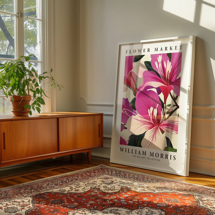 High-quality pink floral prints with intricate floral detailing